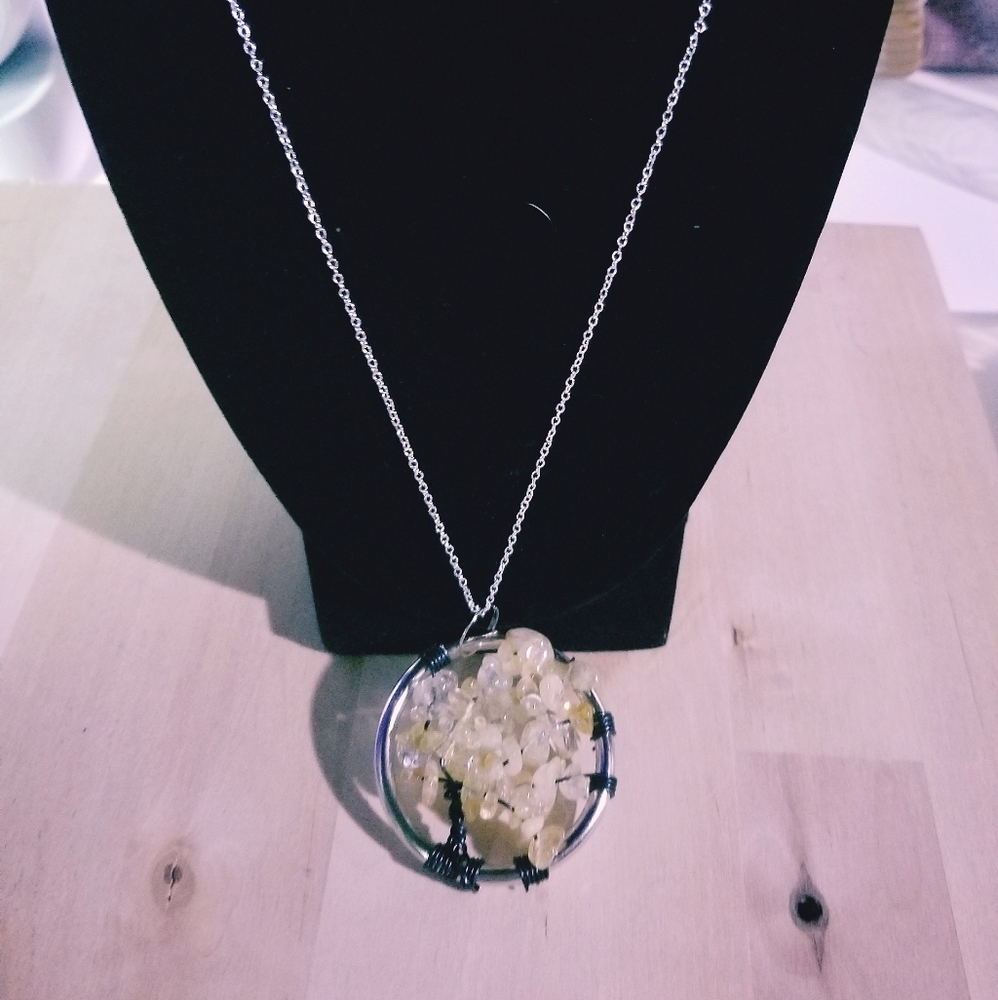 Citrine tree of life necklace handmade